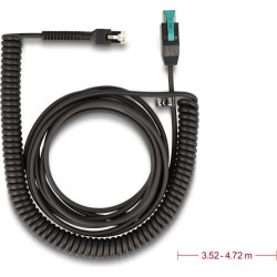 Delock Coiled Cable RJ50 male to PoweredUSB male 12 V 3 m black