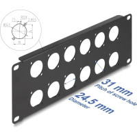 Delock 10″ D-Type Patch Panel 12 port 2U black