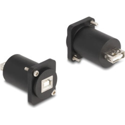 Delock D-Type Module USB 2.0 Type-B female to Type-A female with screws black