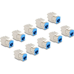 Delock Keystone Modul RJ45 jack to LSA Cat.6A toolfree blue set 10 pieces