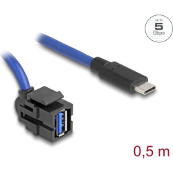 Delock Keystone Module USB 5 Gbps A female to USB Type-C™ male with cable