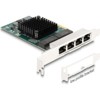 Delock PCI Express x1 Card to 4 x RJ45 Gigabit LAN BCM