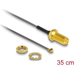 Delock Antenna Cable RP-SMA Jack Bulkhead  MHFU.FL Compatible Plug 350 mm
