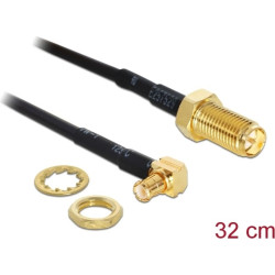 Delock Antenna Cable RP-SMA Jack Bulkhead  MCX 90 Plug 320 mm