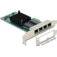 Delock PCI Express x1 Card 4 x RJ45 Gigabit LAN i350