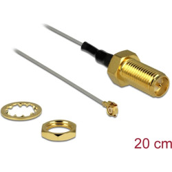 Delock Antenna Cable RP-SMA Jack Bulkhead  MHF IIIU.FL-LP-040 Compatible Plug 200 mm 0.81