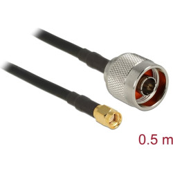 Delock Antenna Cable N Plug > RP-SMA Plug CFD200 0.5 m Low Loss