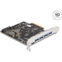 Delock PCI Express x4 Card to 1 x USB Type-C™ + 4 x USB Type-A - SuperSpeed USB 10 Gbps