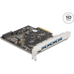 Delock PCI Express x4 Card to 1 x USB Type-C™ + 4 x USB Type-A - SuperSpeed USB 10 Gbps