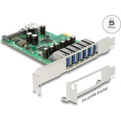 Delock PCI Express x1 Card to 6 x external + 1 x internal USB 5 Gbps Type-A female
