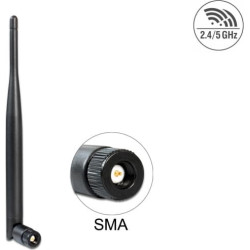 Delock WLAN Antenna 802.11 ac/a/b/g/n SMA 4 - 5 dBi omnidirectional joint black
