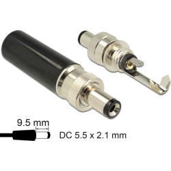 Delock Connector DC 5.5 x 2.1 mm with 9.5 mm length male