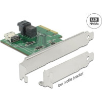 Delock PCI Express x4 Card U.2 NVMe to 1 x internal SFF-8654 4i + 1 x internal SFF-8643 – Low Profile Form Factor