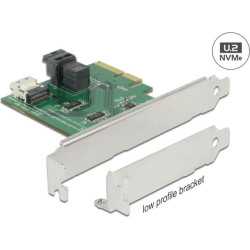 Delock PCI Express x4 Card U.2 NVMe to 1 x internal SFF-8654 4i + 1 x internal SFF-8643 – Low Profile Form Factor