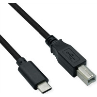 ROLINE USB 2.0 Cable Type C, C-B, M/M, black, 1.8 m