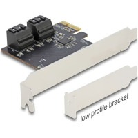 Delock 4 port SATA PCI Express x1 Card - Low Profile Form Factor
