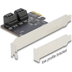 Delock 4 port SATA PCI Express x1 Card - Low Profile Form Factor