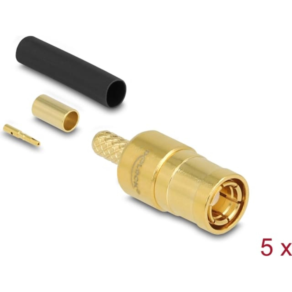 Delock SMB plug for crimping RG-174 / RG-316 with matching shrink tube