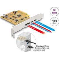 Delock PCI Express x4 Card to 1 x external USB Type-C™ 10 Gbps female + 1 x external USB Type-C™ 10 Gbps (DP Alt Mode) female