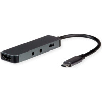Roline Multiport Docking Station Type C, 4K HDMI, 2x Audio (TRRS + Mic), 1x USB Type C PD (Power Delivery)