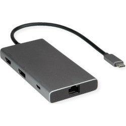 Value Dockingstation, HDMI+DP 4K60, 1x C USB3.2Gen1 + 2x A USB3.2 Gen1, 1x Type C PD, 1x RJ45