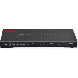 Roline 4K HDMI Matrix Switch, 4 x 2, with Remote Control