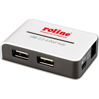 Roline USB 2.0 Hub "Black and White", 4 Ports, with Power Supply