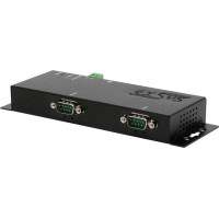 Exsys EX-6122-2PoE Ethernet zu Seriell  2 x RS-232/422/485  mit 9 Pin Stecker inkl. Virtual Com Software PoE