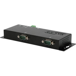 Exsys EX-6122-2PoE Ethernet zu Seriell  2 x RS-232/422/485  mit 9 Pin Stecker inkl. Virtual Com Software PoE