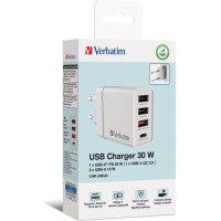 Verbatim CHR-30EU2 USB Charger 30W with  2 x USB-A 10W White