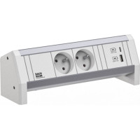 Bachmann DESK 2xUTE 1xUSB A/C 22W GST18 RAL9010
