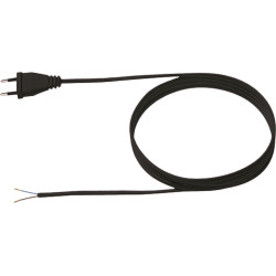 Bachmann supply cable 2x0.75 2m black, H03VVH2-F Euro plug unpacked