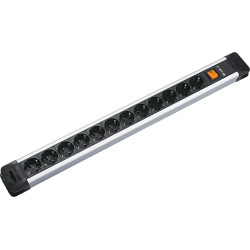 Bachmann CONNECTUS socket strip 9x earthing contact, plastic, with switch, 2,0m