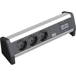 Bachmann DESK 3x earthing contact, 2x CAT6