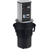 Bachmann ELEVATOR 1x earthing contact, 1x CAT6, 1x USB 3.0, Stainless steel