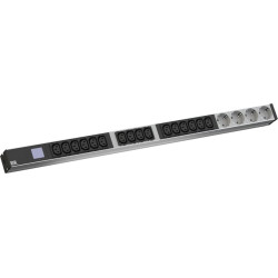 Bachmann BN0500 19" PDU 1U 16xC13 4x earthing contact, power measurement, CEE 16A connection, blue