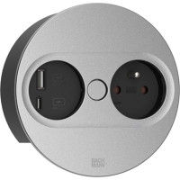 Bachmann TWIST 2 1xUTE 1xUSB A/C 22W 0.2m GST18 silver round