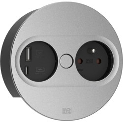 Bachmann TWIST 2 1xUTE 1xUSB A/C 22W 0.2m GST18 silver round