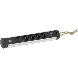 Bachmann CYCLE Loop 4xCEE7/3 1xswitch 1xUSB A/C 22W 2.5m CEE7/7
