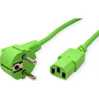 Roline Power Cable, straight IEC Connector, green, 1.8 m