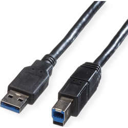 Roline USB 3.2 Gen 1 Cable, A - B, M/M, black, 1.8 m