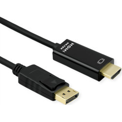 ROLINE DisplayPort Cable, DP - UHDTV, Slim, M/M, black, 3 m