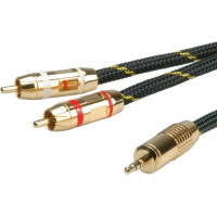 Roline GOLD Audio Connection Cable 3.5mm Stereo - 2 x Cinch (RCA), M/M, 2.5 m