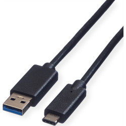 Roline Green USB 3.2 Gen 1 Cable, A-C, M/M, black, 1 m