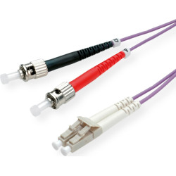 Roline Fibre Optic Jumper Cable, 50/125µm, LC/ST, OM4, violet, 1 m