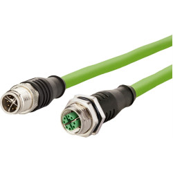 Metz Connect Verbindungsleitung M12 BU-M12 ST, 8-pol X-kodiert, gerade-gerade, 1 m