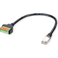 Roline Cable Adapter, RJ45 Plug to Terminal Block (push-button), 30 cm