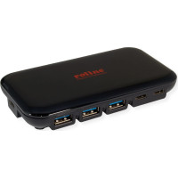 Roline USB 3.2 Gen 2 Hub, 7 Ports,  (3x Type C + 4x Type A)