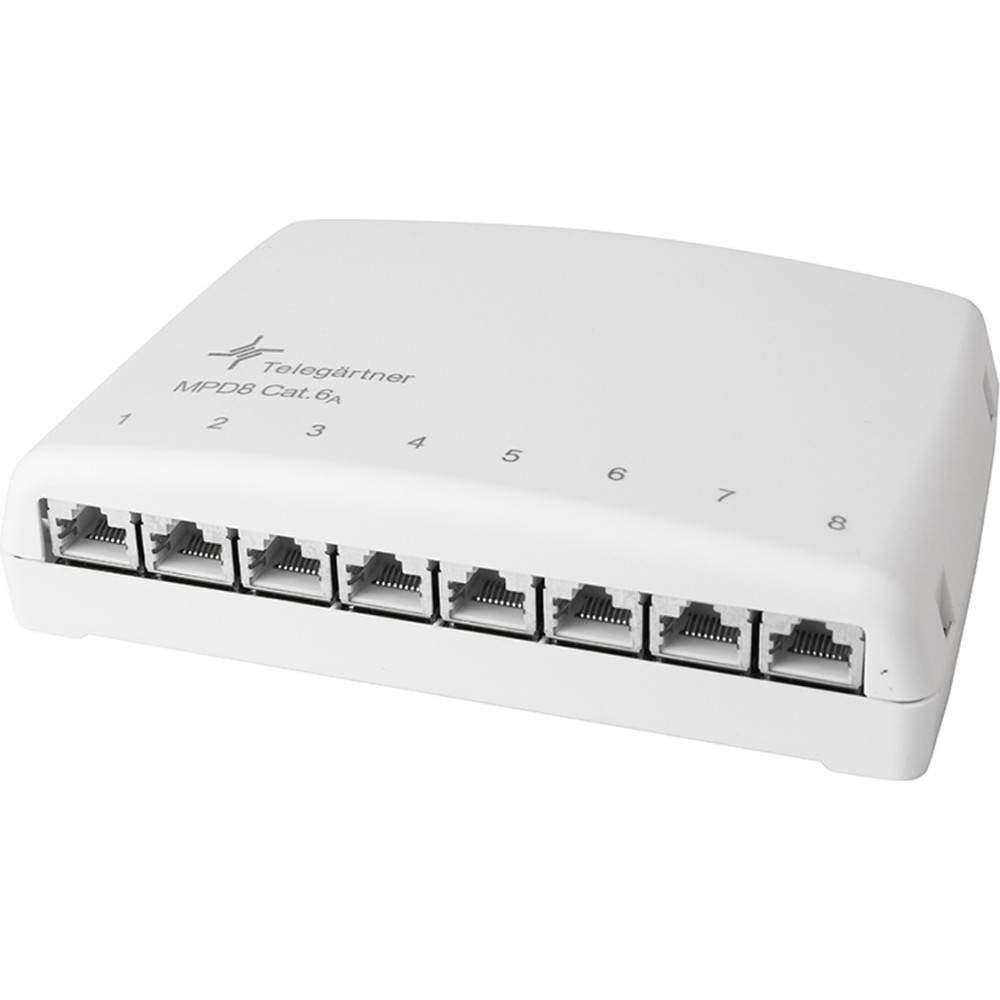 Telegärtner TELEGÄRTNER Mini Distributor TH35/AP, alpine white, MPD8-HS K Cat.6A