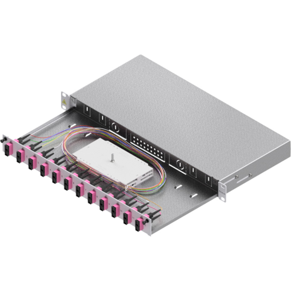Easylan FO Splice Housing, Grade C 19" 1U, 12 Ports, 12x SC-Duplex, OM4